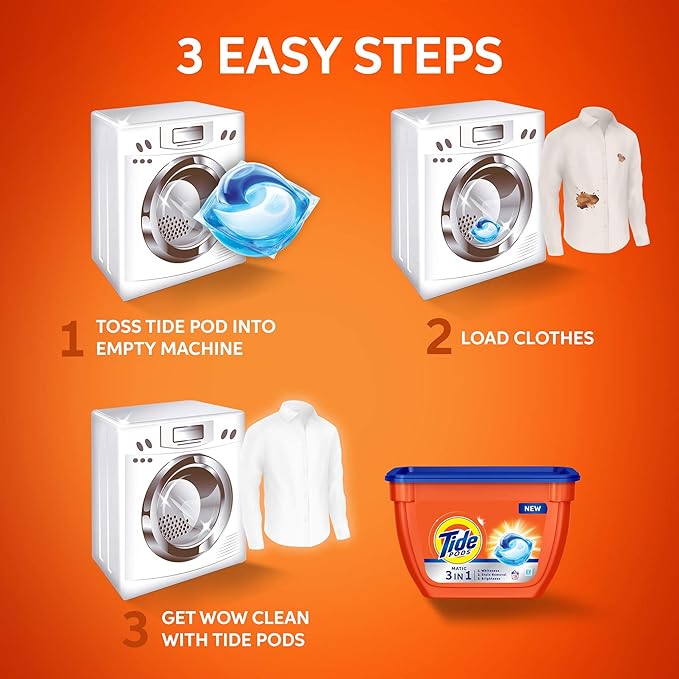 Tide Matic 3in1 PODs Liquid Detergent Pack 18 Count for Both Front Load and Top Load Washing Machines Tide Matic 3in1 PODs Liquid Detergent Pack 18 Count for Both Front Load and Top Load Washing Machines